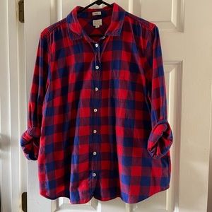 J. Crew Red and Blue buffalo plaid button up shirt